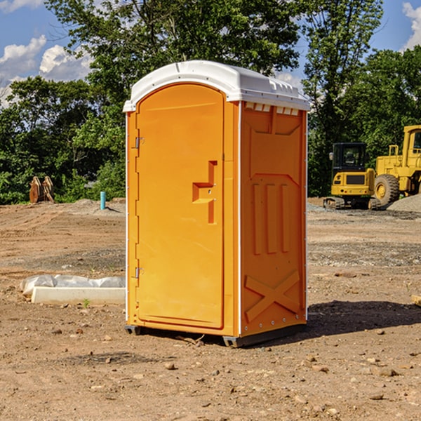 how often are the porta potties cleaned and serviced during a rental period in Prim